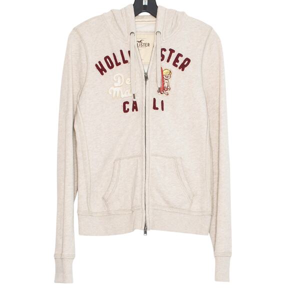 Hollister Jacket Hoodie Y2K Preppy Retro Bella Swan Cali Spell Out Zip Large - Picture 1 of 13